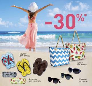 Пляжне взуття, Пляжна сумка, Сонцезахисні окуляри, В&#39;єтнамки